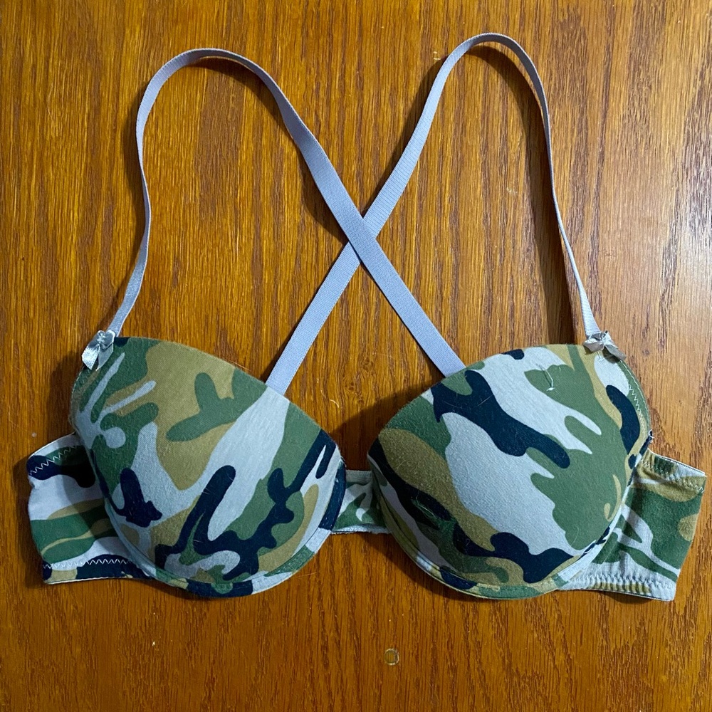 Coobie Intimates Convertible Camo Camoflauge Multiway Underwire Bra 34C